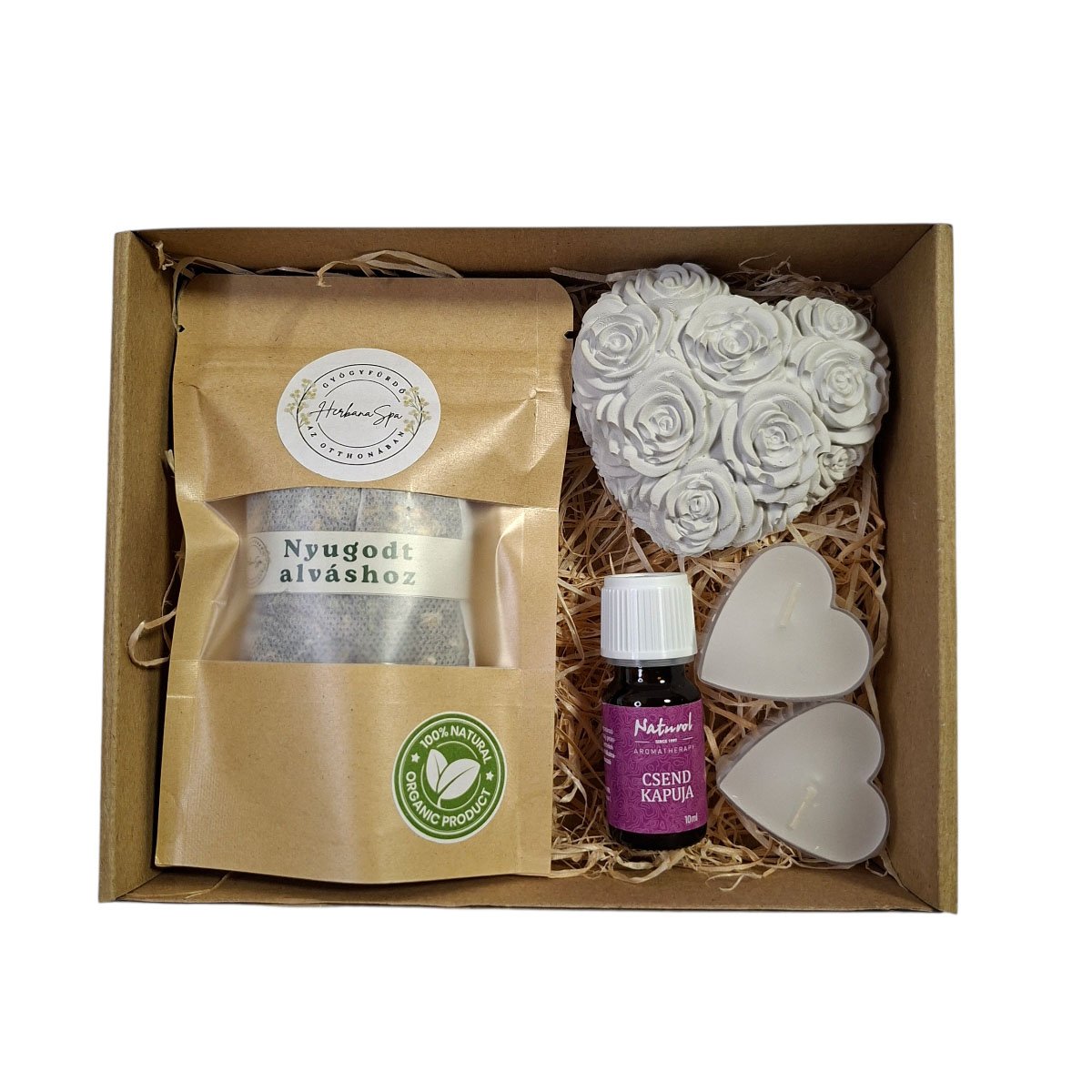 Édes Álom gyógynövényes ajándékcsomag fürdőkeverékkel és illóolajjal – Én Box Shop relaxációs box nőknek