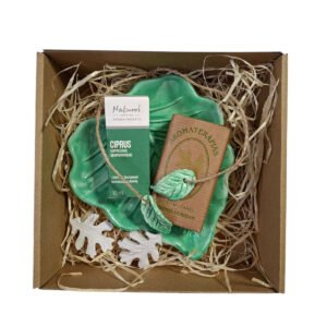 Fényerdő kézműves ajándékcsomag ciprus illóolajjal és levél tálkával – Én Box Shop uniszex wellness box