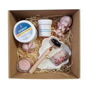 Obszidián arcmasszírozó és ásványi arcápoló szett prémium ajándékdobozban – mélytisztítás és regeneráció