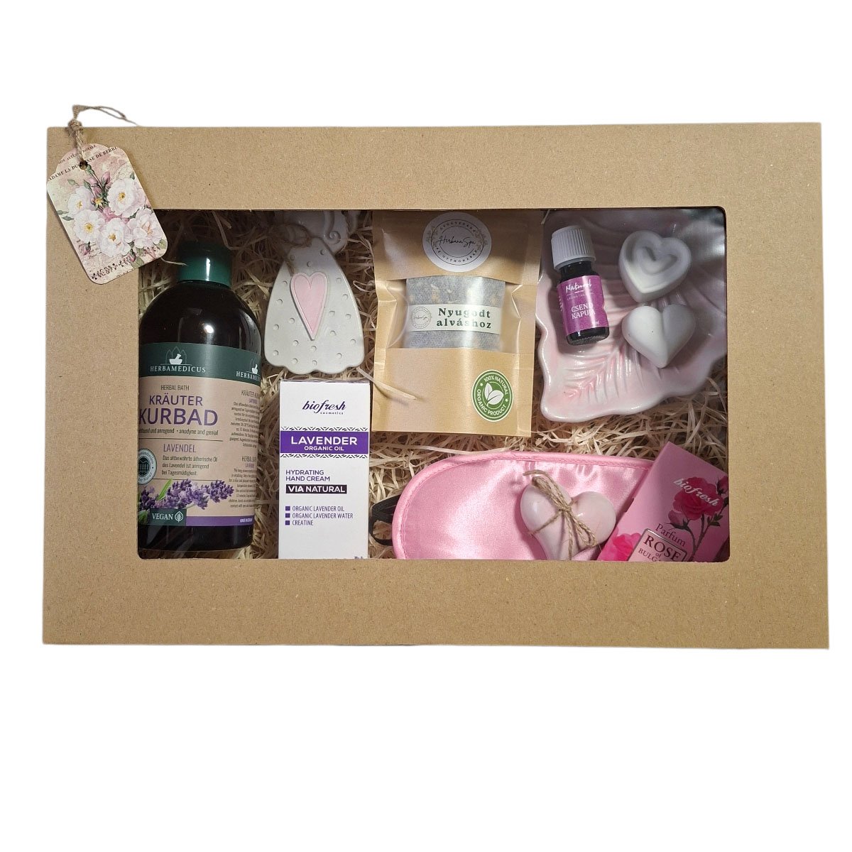 Prémium levendulás ajándékdoboz zárt állapotban – Én Box Shop Édesálom kollekció