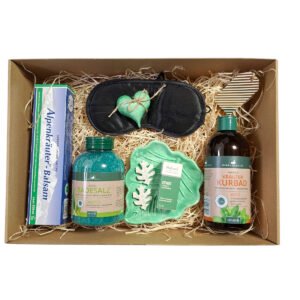 Férfi wellness ajándékcsomag mentás és eukaliptuszos termékekkel – alvómaszk és aromakövek