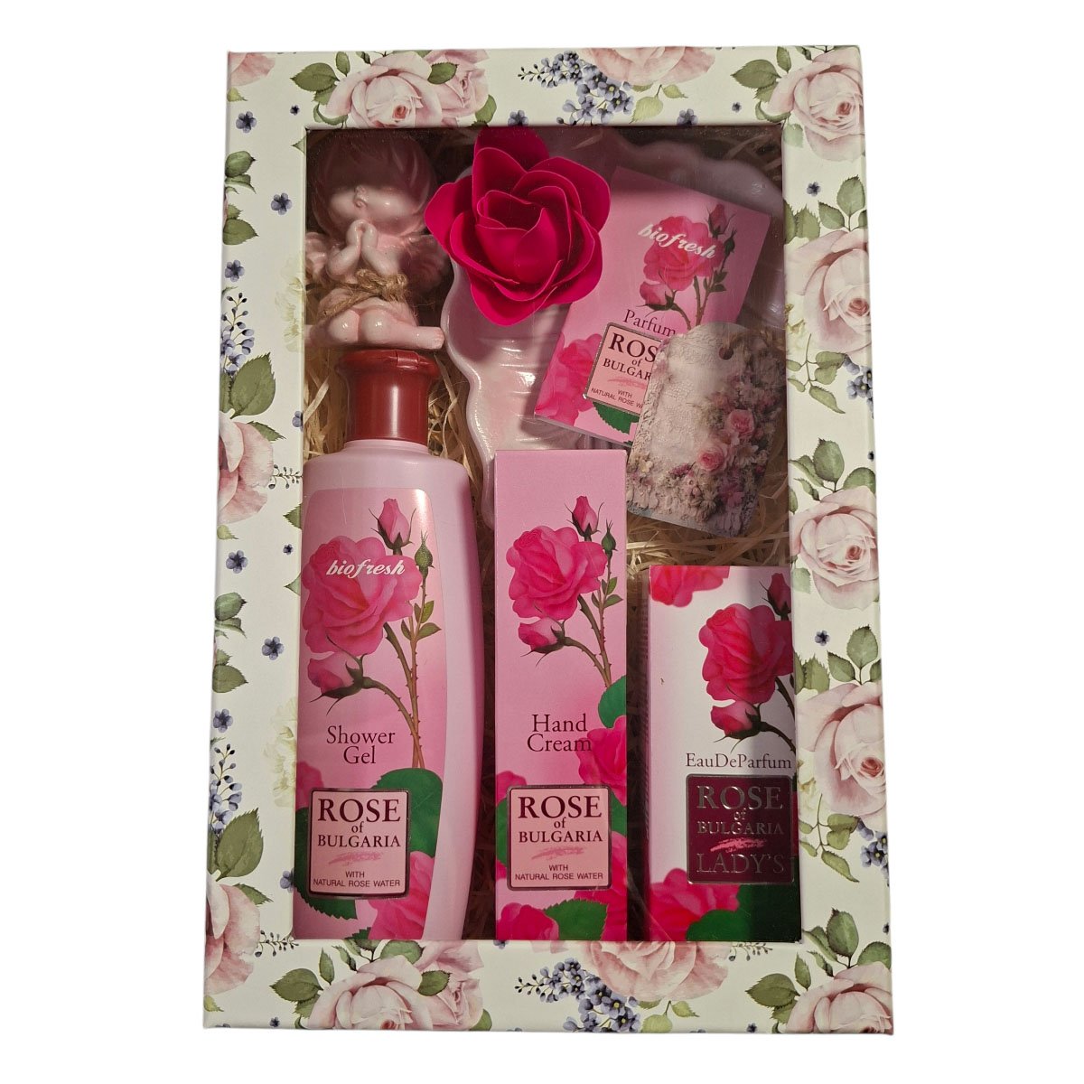 Elegáns mágneses ajándékdoboz Rose of Bulgaria kozmetikumokkal – exkluzív női ajándék