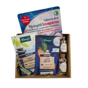Levendulás Mélypihenés Éjszakai Ajándékbox – Valeriana szempárna, Kneipp fürdőkristályok