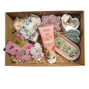 Mangóvarázs Ajándékbox – Jean & Len mangós vegan tusfürdő, arcmaszk, kerámia díszdoboz