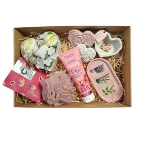 Gyümölcs Prémium Ajándékbox – Jean & Len fügés tusfürdő, arcmaszk, kerámia ékszertartó